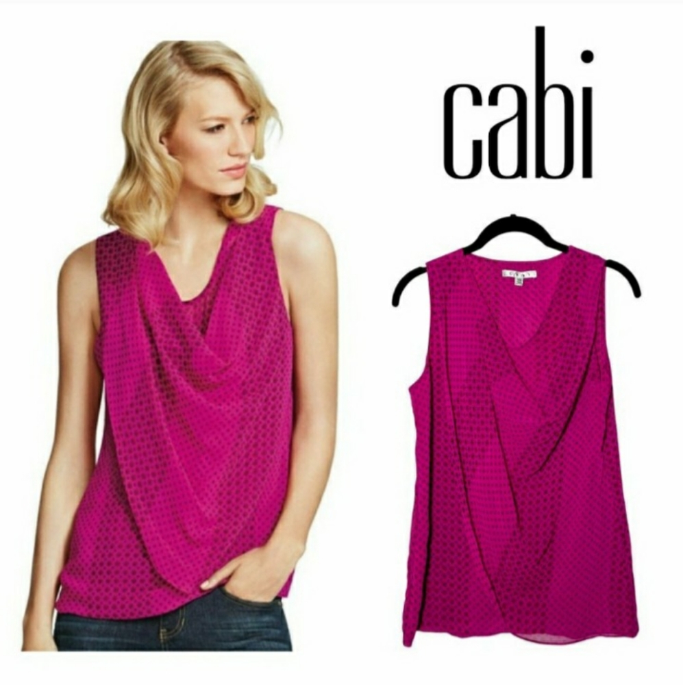 CAbi Draped Sleeveless Blouse